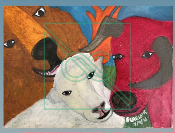 Bull Bear & the Sheep (Joe Biden) – May 2021 by Chris Scheuer — Oil