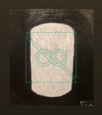 White Cylinder on Black by Chris Scheuer — Oil