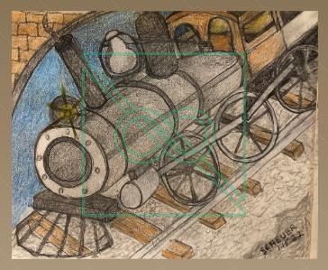 Locomotive #1 by Chris Scheuer — Colored Pencil