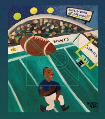 Giants & Saints Game by Chris Scheuer — Oil
