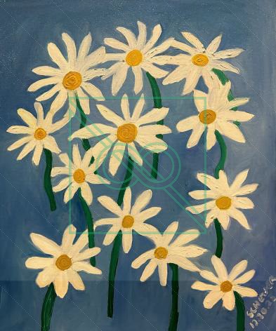 Cut Daisies by Chris Scheuer — Oil