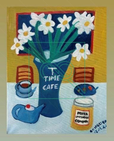 T Time Café by Chris Scheuer — Oil