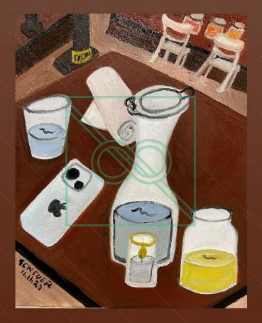 Twists Café Scene by Chris Scheuer — Oil