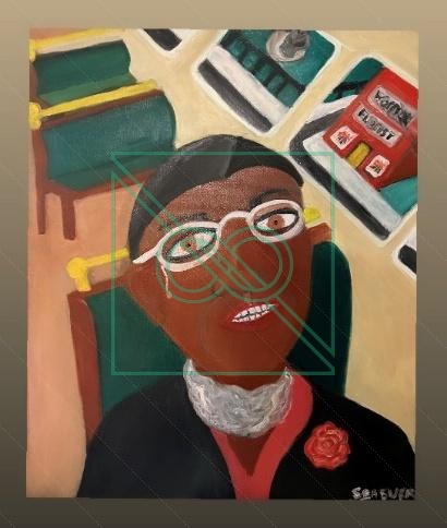 Rosa Parks w. a Tear by Chris Scheuer — Oil
