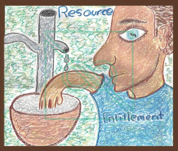 Resource Entitlement-2013 by Chris Scheuer — Oil Pastel on Paper