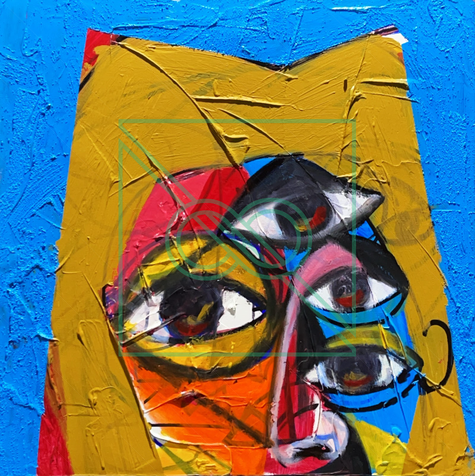 Untitled (gold hair) by Naderson Saint Pierre — oil on canvas