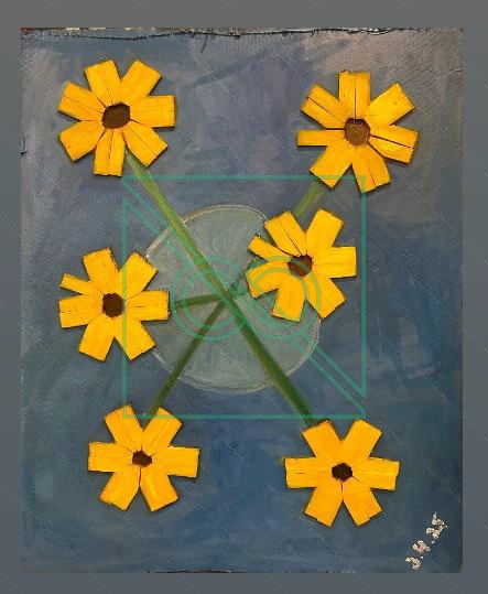 Sunflower Explosion by Chris Scheuer — Oil, Canvas Corners, Thick Cardboard