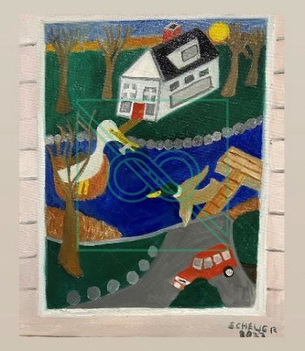 Perkely Lane Wildlife by Chris Scheuer — Oil