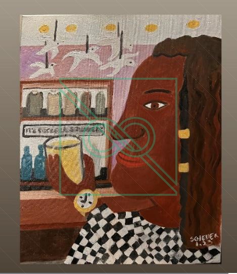 Checkerboard Cheers by Chris Scheuer — Oil