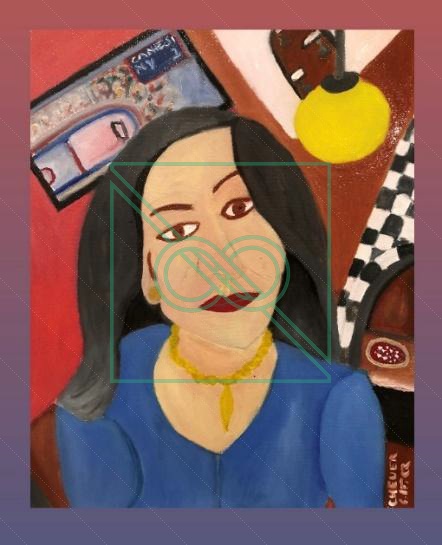 Woman at Le Steak Larchmont by Chris Scheuer — Oil