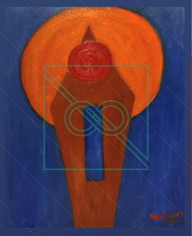 Orange Orb - Red Ball by Chris Scheuer — Oil