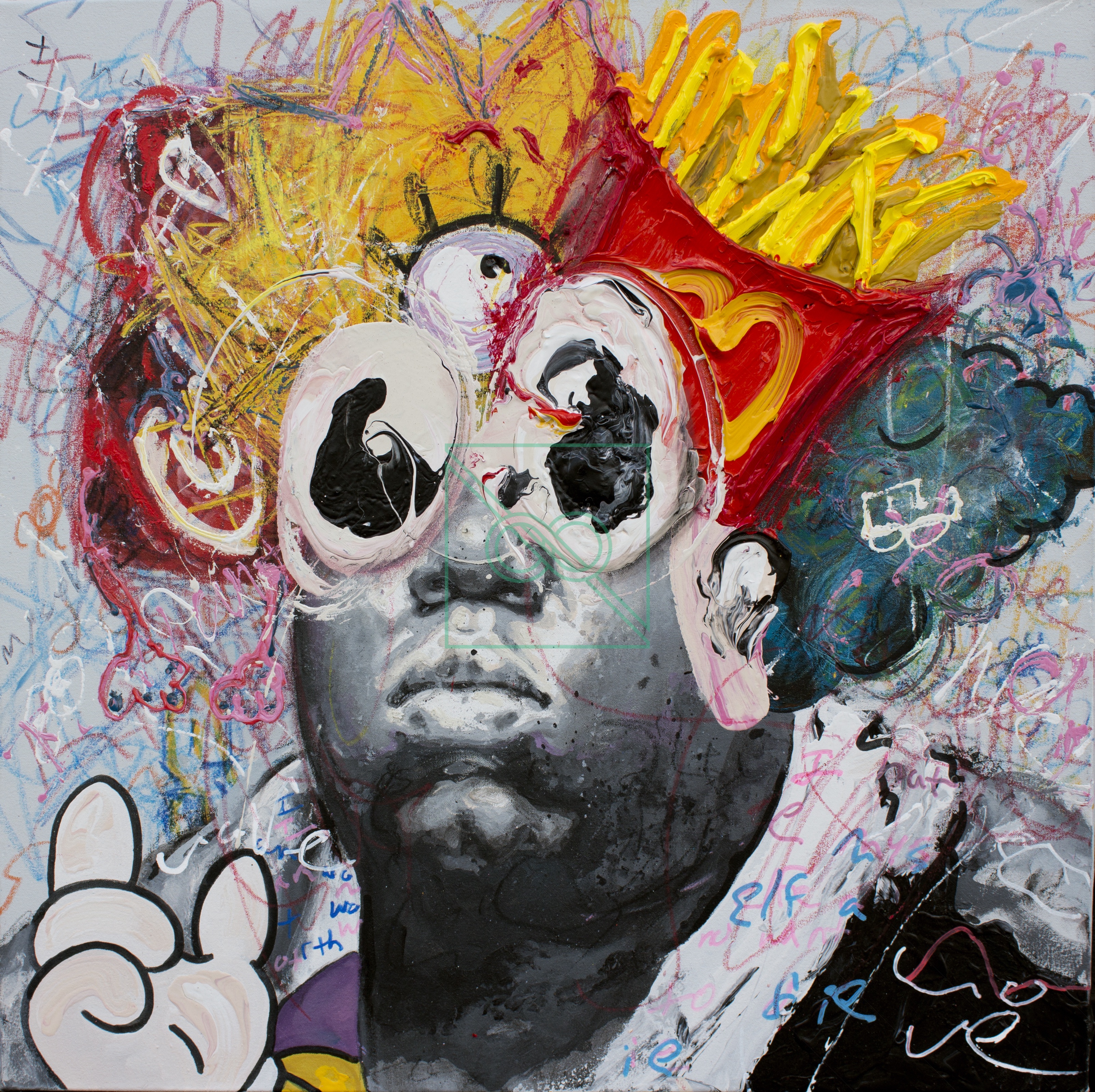 Where Brooklyn Went (I Hate Myself and Want to Die) by Anthony Rondinone — acrylic on canvas and mixed medium