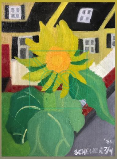 A Bike Ride Sunflower by Chris Scheuer — Oil