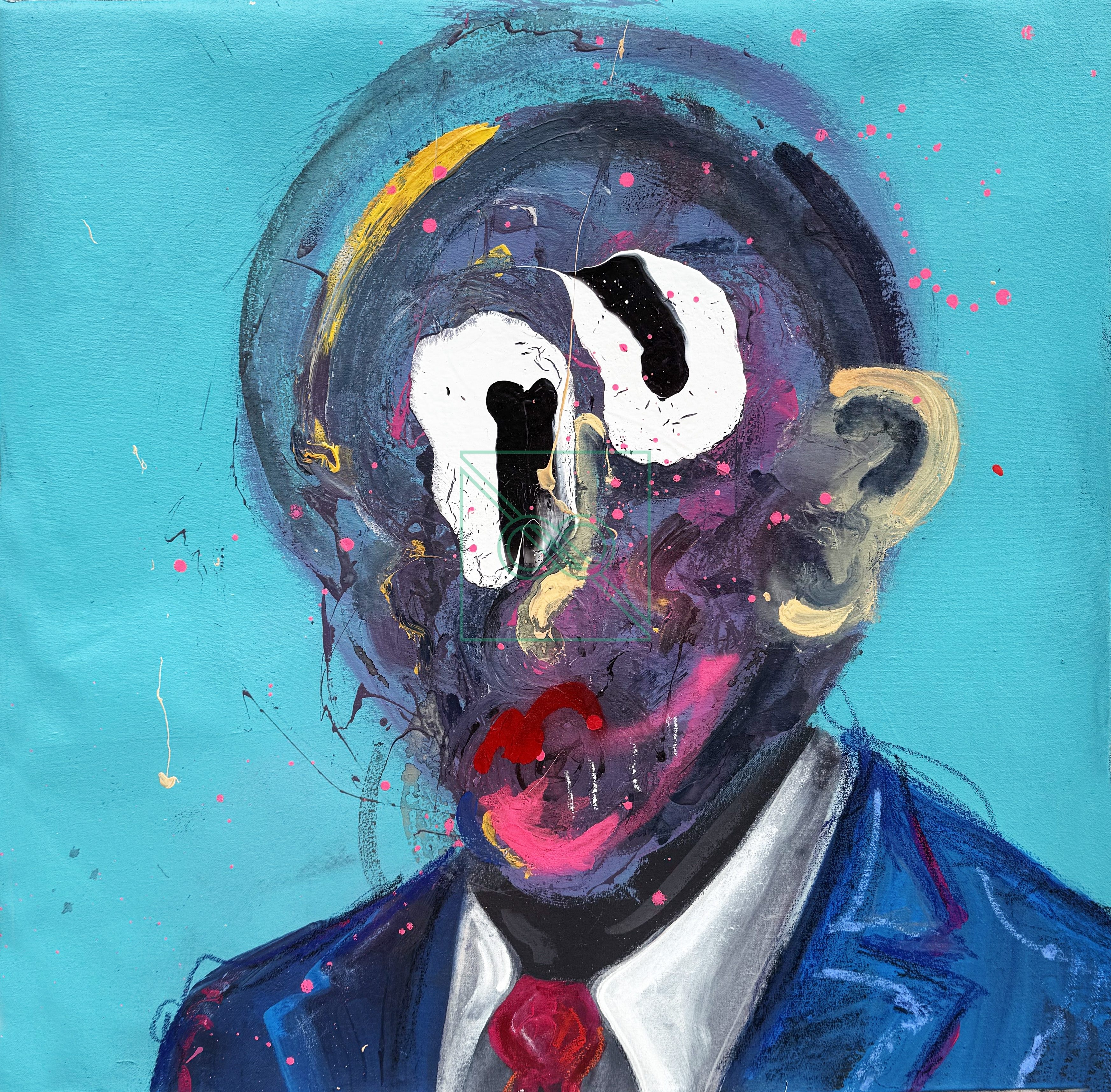 Down Below The Truth Is Lying by Anthony Rondinone — acrylic on canvas and mixed medium