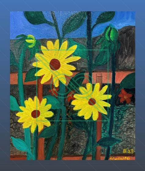 Dan & Terri's Lemon Queen Sunflowers by Chris Scheuer — Oil