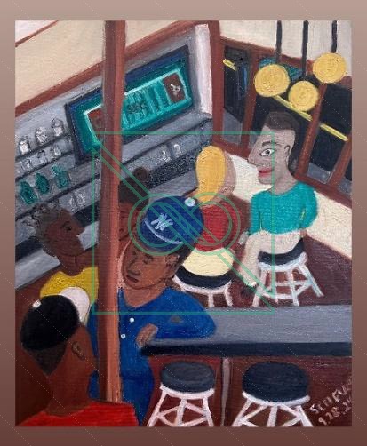 Jill's Twisted Social Scene by Chris Scheuer — Oil