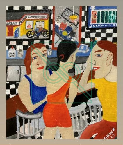 Women at play by Chris Scheuer — Oil