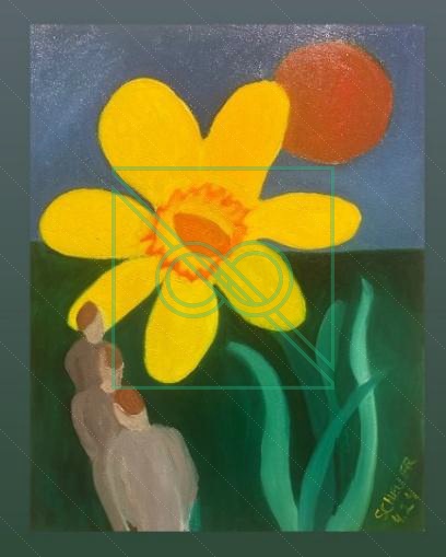 Huge Daffodyl by Chris Scheuer — Oil