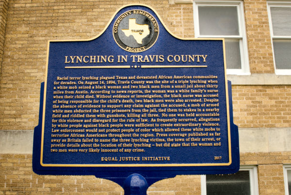 New Historical Marker Honors Victims Of Travis County Lynching