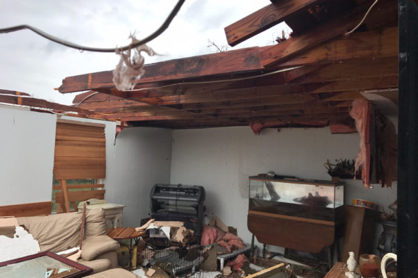 The McElroy house after Harvey