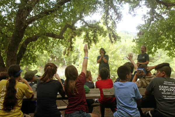 Boy And Girl BSA Scouts Are Together At Bear Creek Camp For The First Time