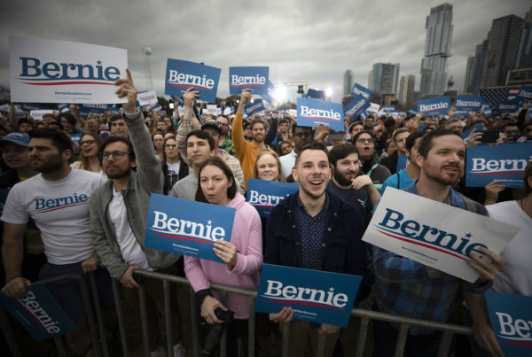 Bernie Sanders Celebrates His Nevada Caucus Victory In Texas