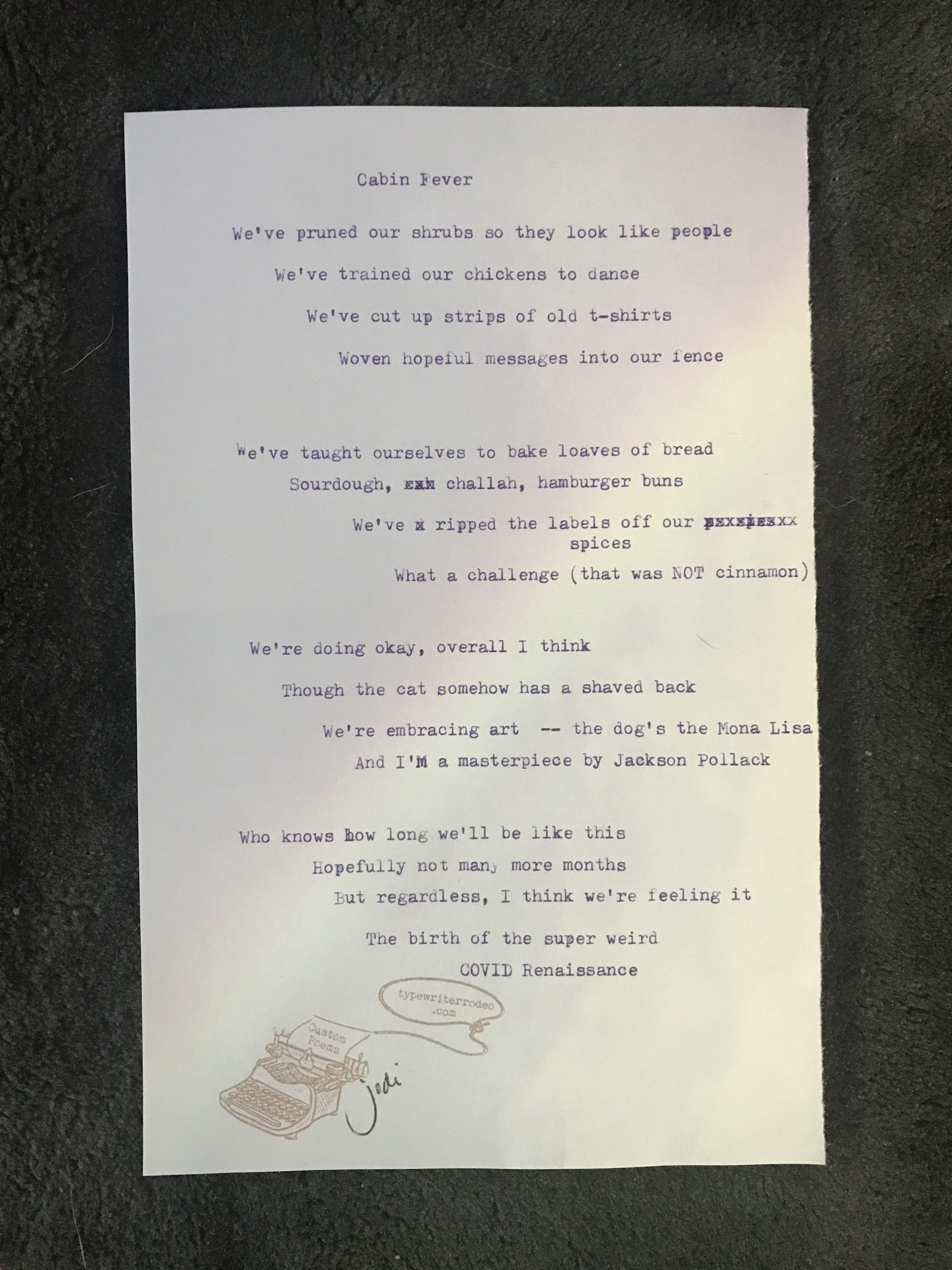 image of typewritten poem