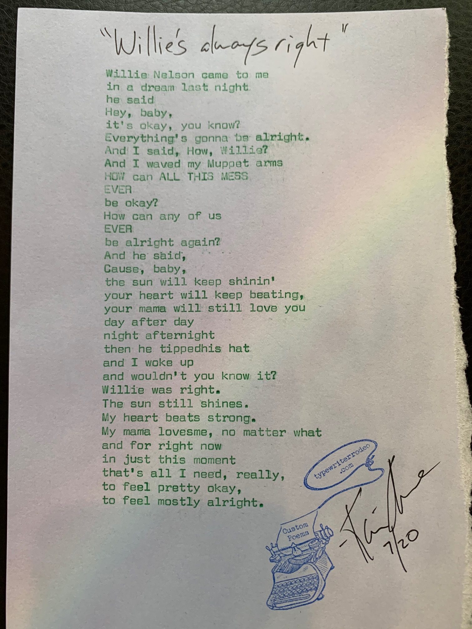 typewritten poem