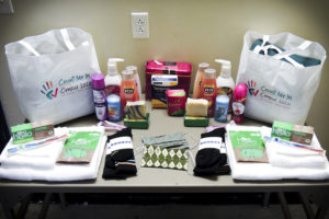 toiletries on a table