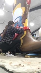 Artist works to restore the boo