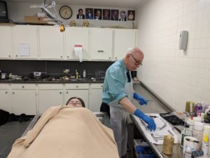 Mortician Dale Carter in his embalming studio