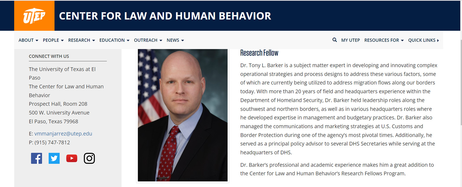 A screenshot of Tony Parker's bio at the UTEP website is seen.