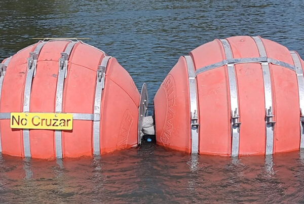 An up-close look at Gov. Greg Abbott’s floating wall in the Rio Grande