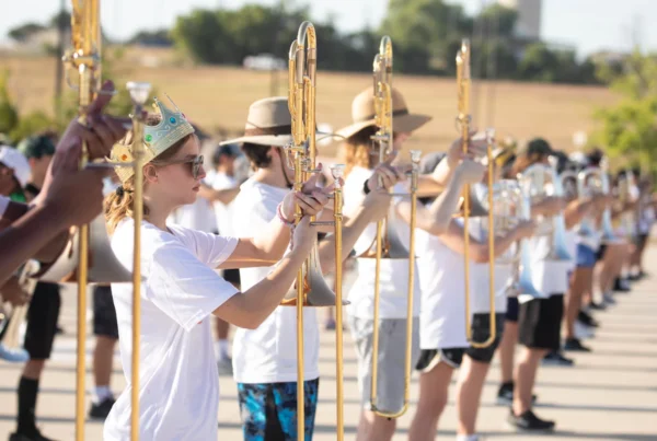 First rule of marching band practice at Buda high school: Try to stay cool