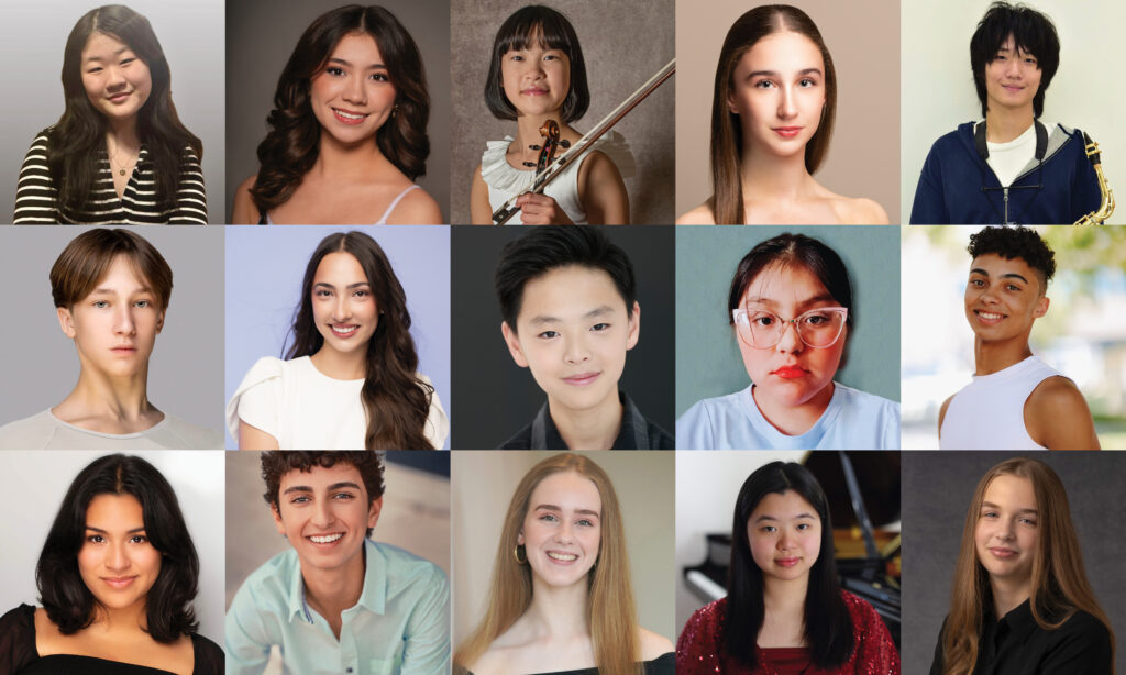 Headshots of the 15 students chosen for this year's award.