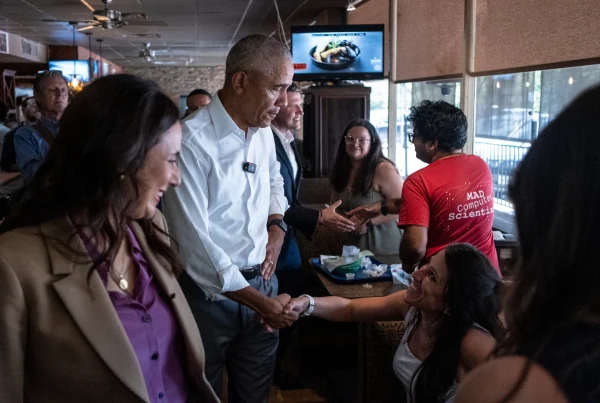 Barack Obama appears with James Talarico and Gina Hinojosa at Austin restaurant