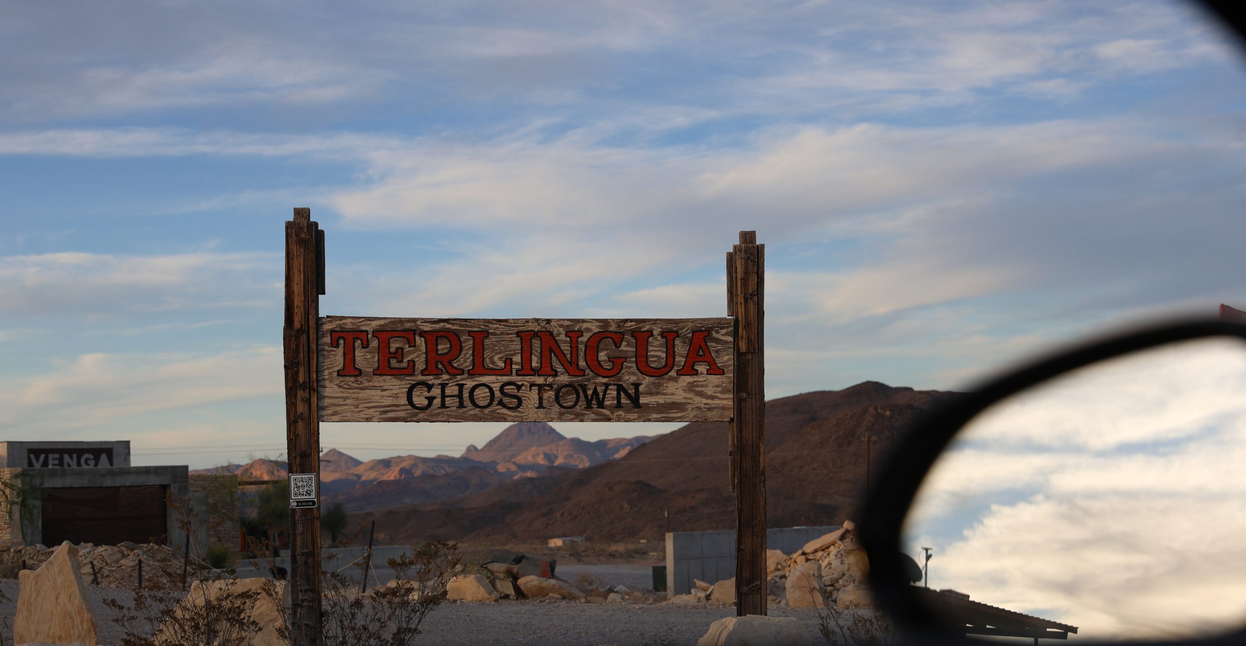 A sign bearing the name of the town Terlingua is seen.