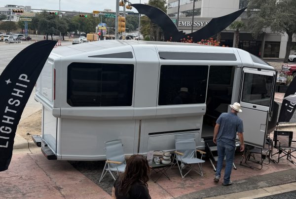 High-tech travel trailer uses batteries and the sun for power