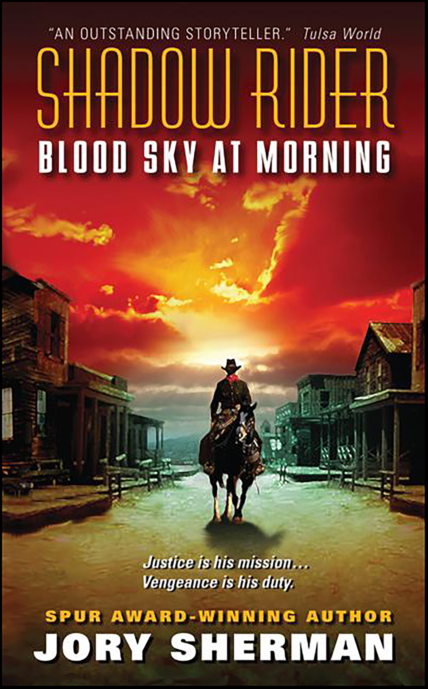 This image is the cover for the book Shadow Rider: Blood Sky at Morning