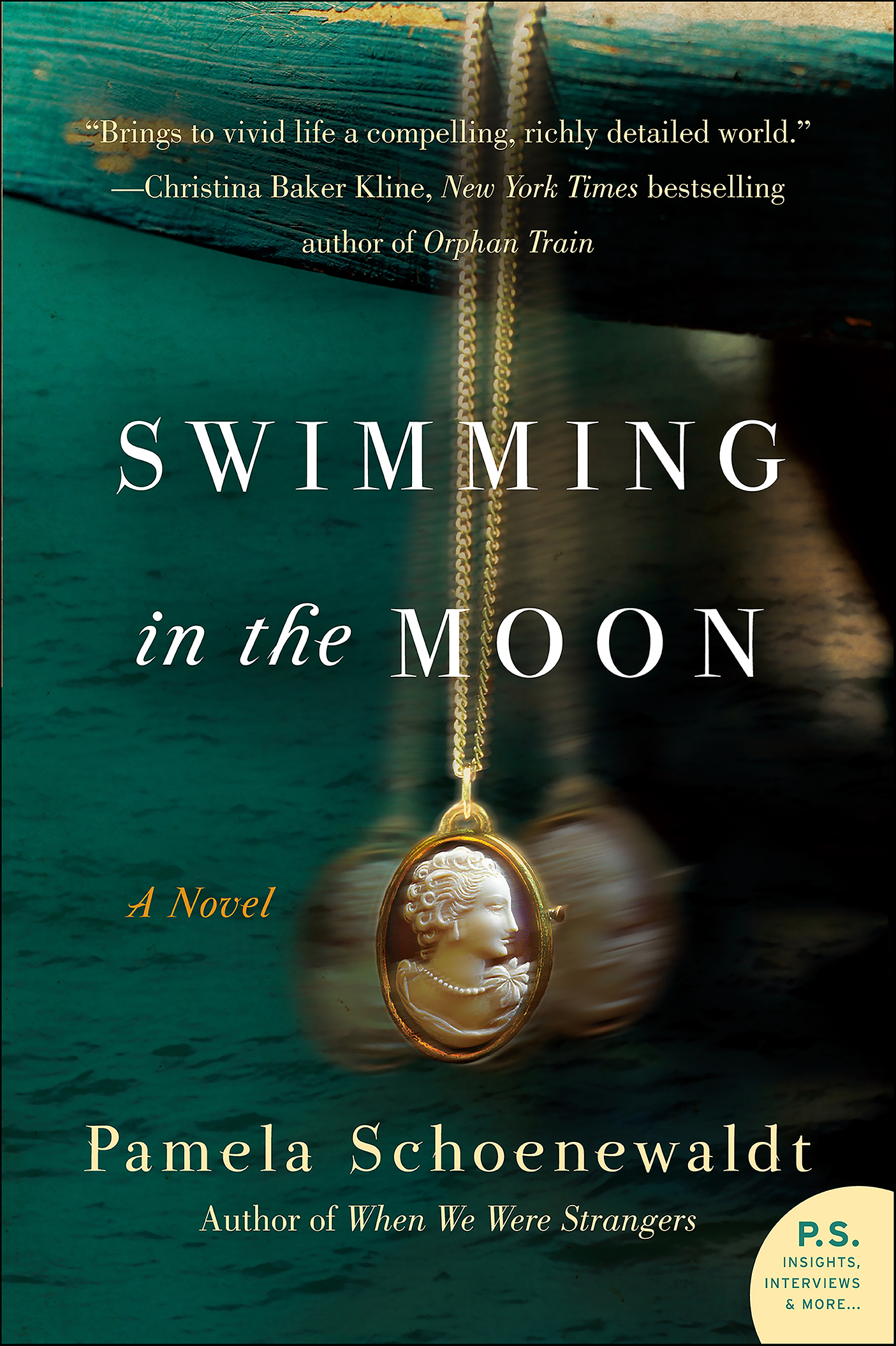 This image is the cover for the book Swimming in the Moon