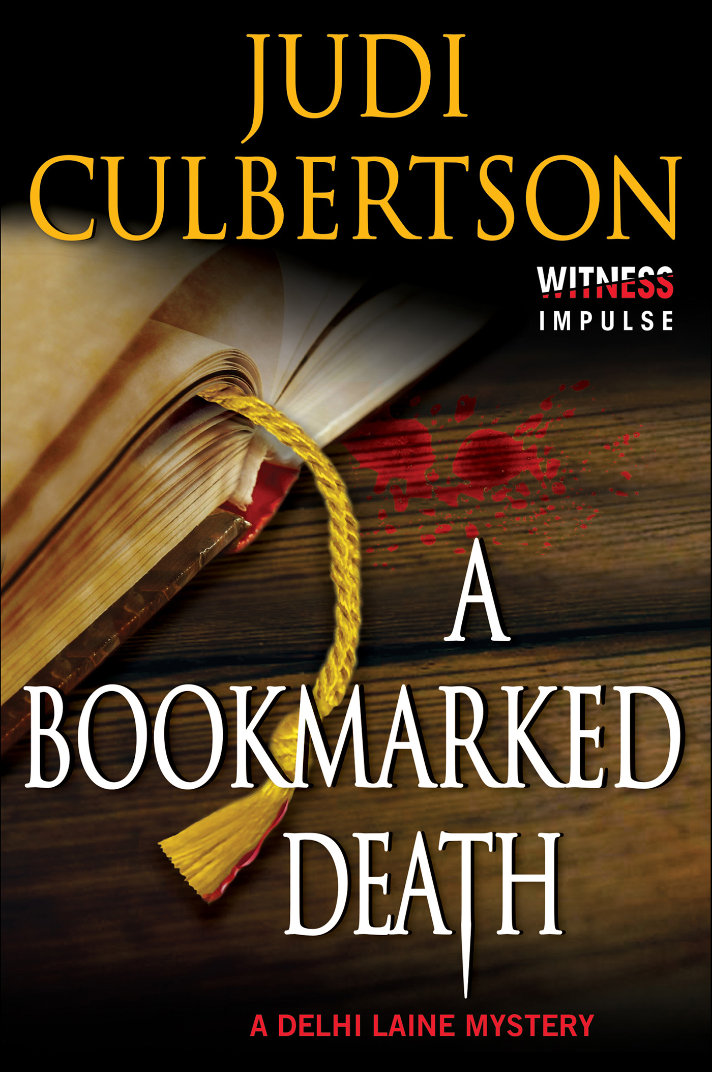 This image is the cover for the book Bookmarked Death, Delhi Laine Mysteries