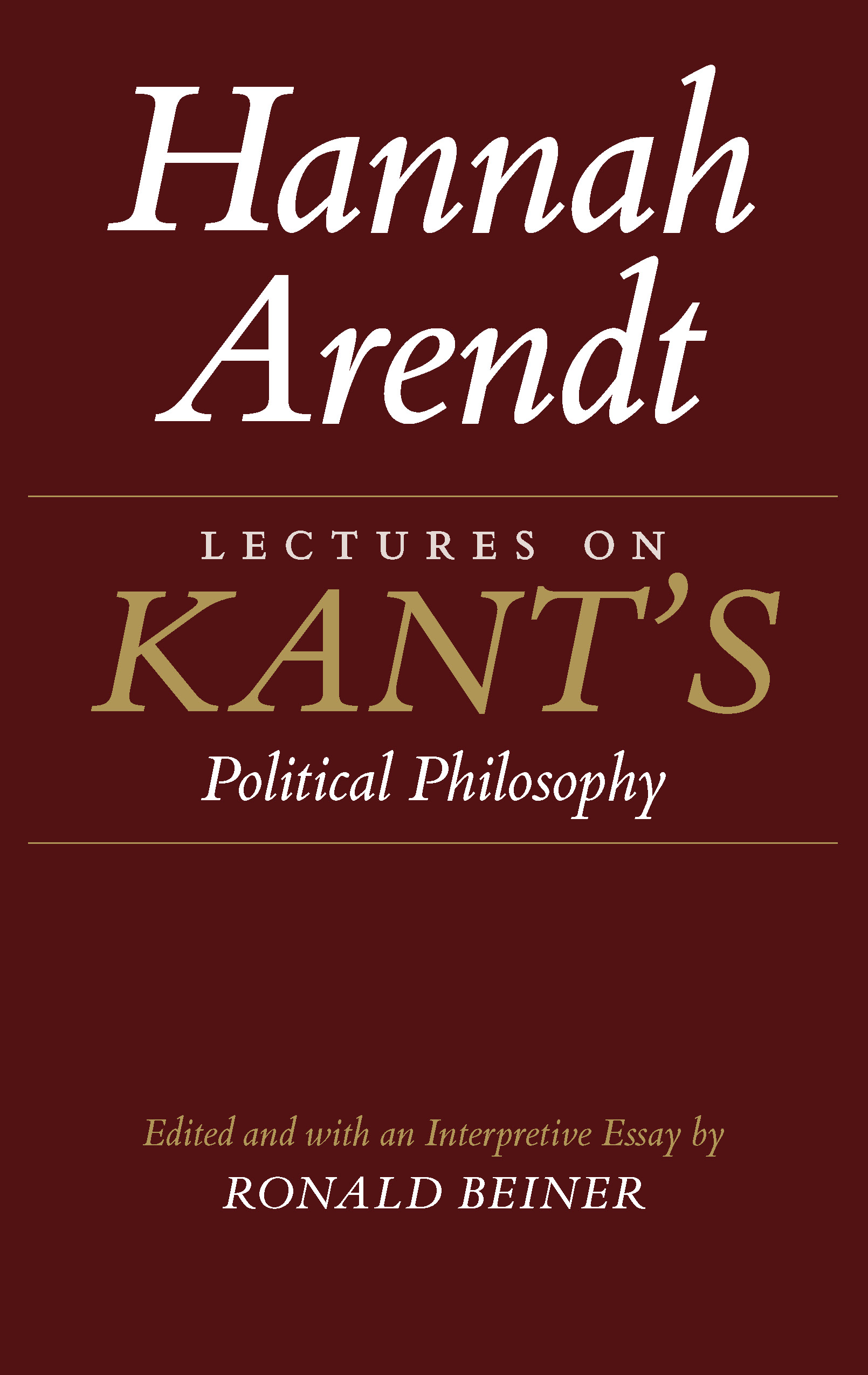 This image is the cover for the book Lectures on Kant's Political Philosophy