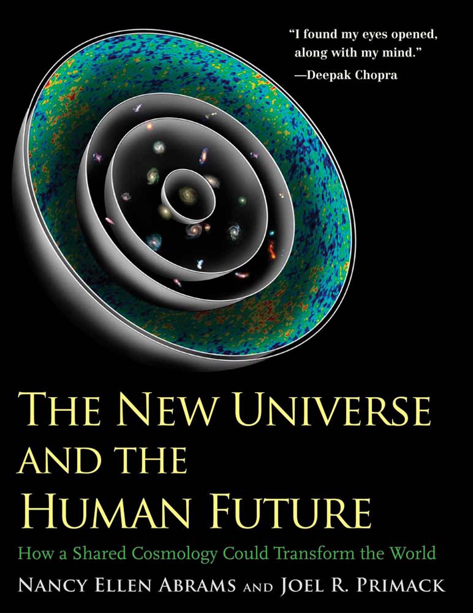 This image is the cover for the book New Universe and the Human Future, The Terry Lectures Series