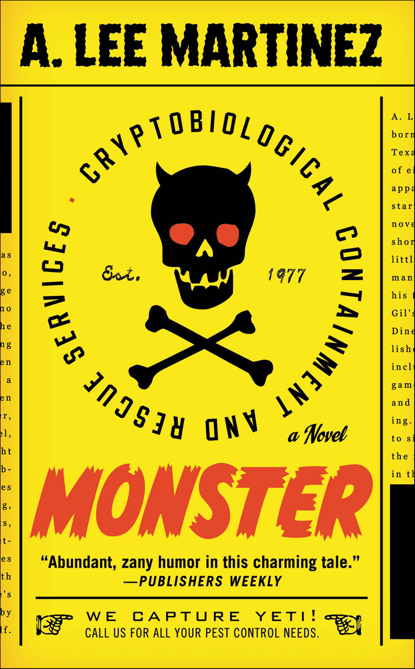 This image is the cover for the book Monster