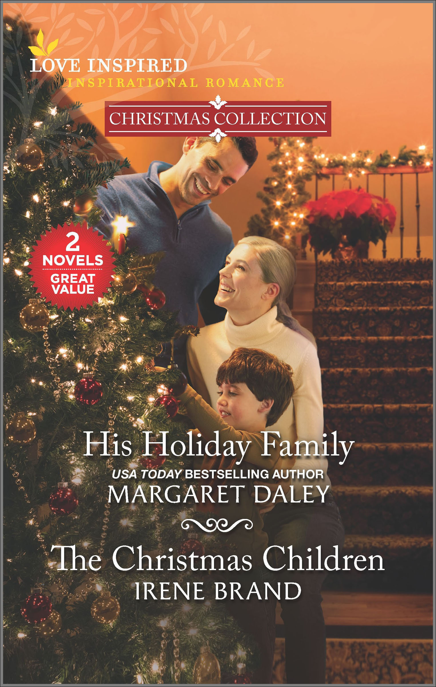 This image is the cover for the book His Holiday Family and The Christmas Children, Christmas Collection