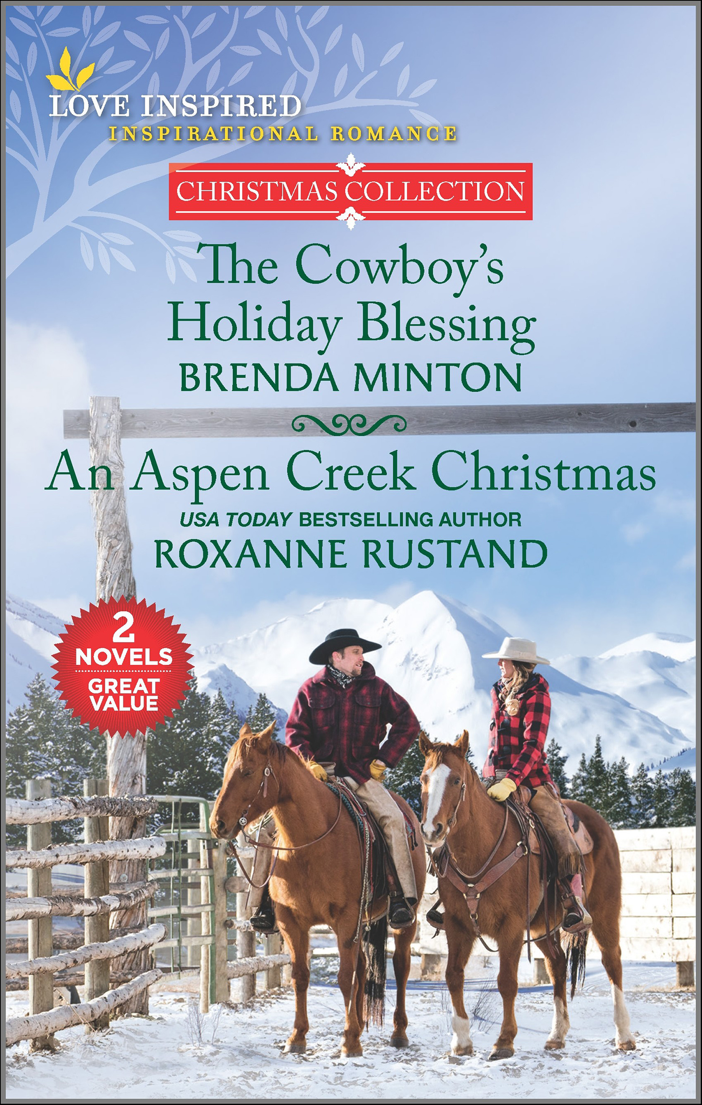This image is the cover for the book Cowboy's Holiday Blessing and An Aspen Creek Christmas
