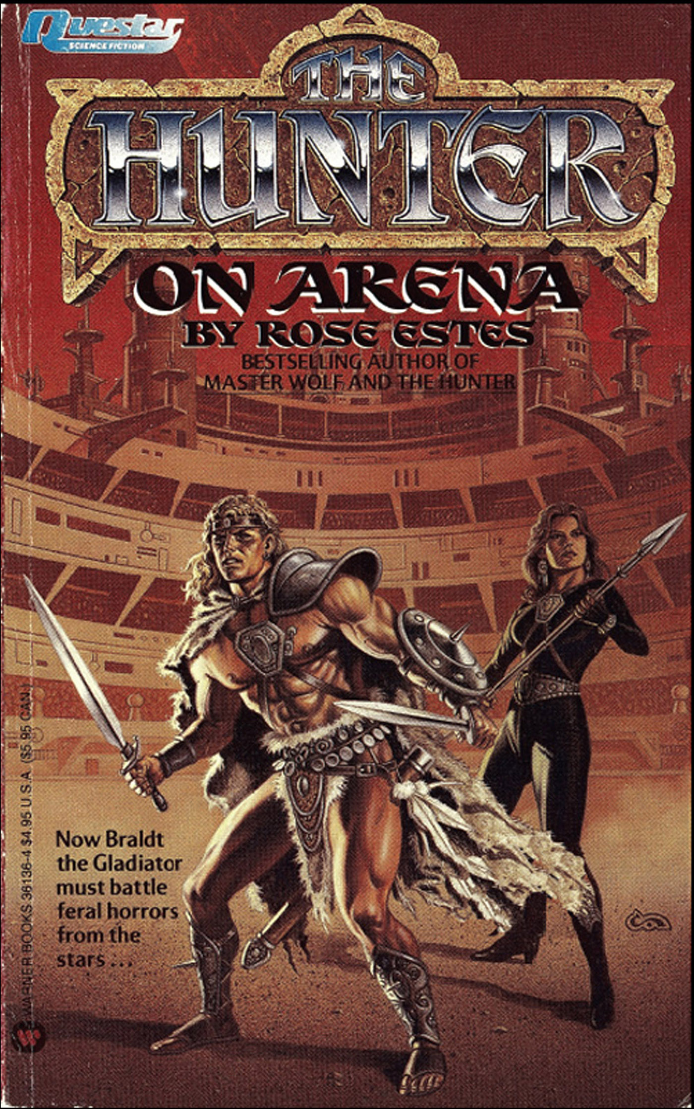 This image is the cover for the book Hunter on Arena, Questar Science Fiction