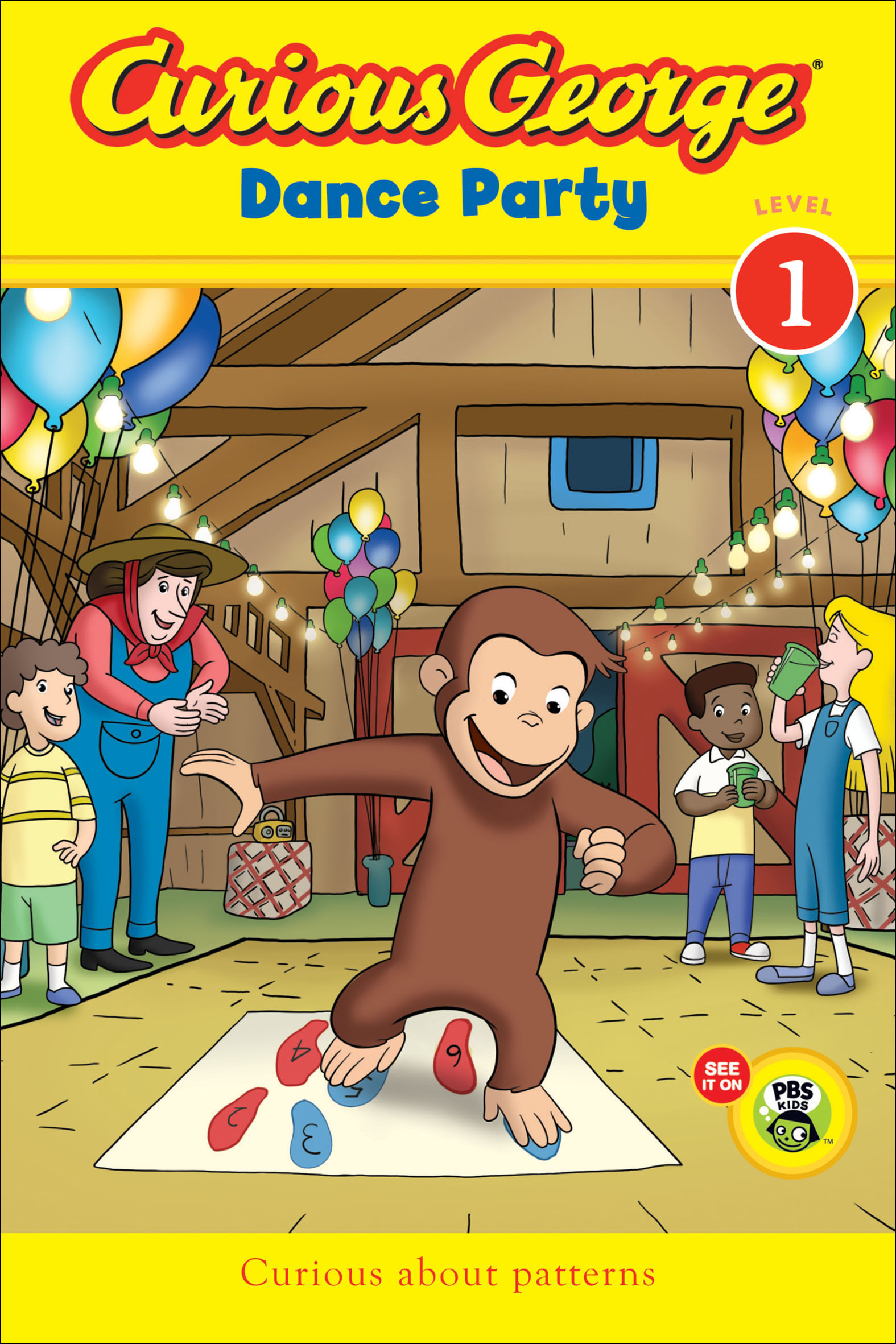 This image is the cover for the book Curious George Dance Party