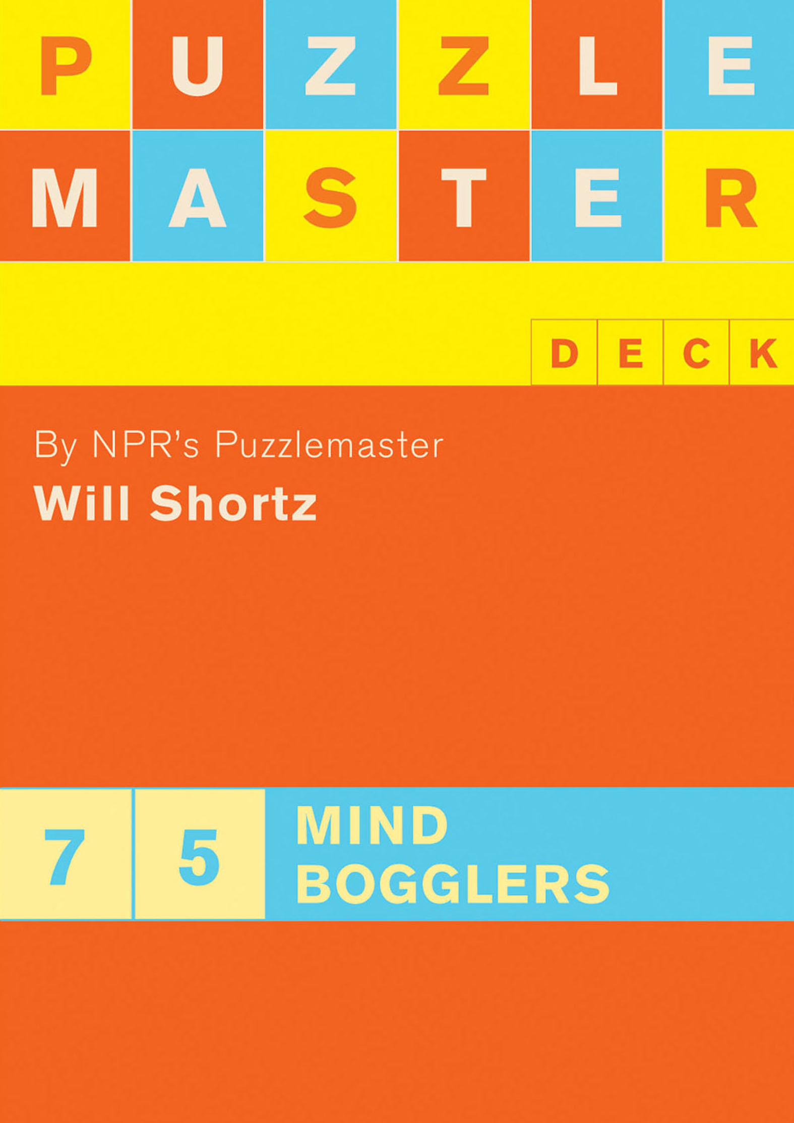 This image is the cover for the book Puzzlemaster Deck: 75 Mind Bogglers, Puzzlemaster Deck