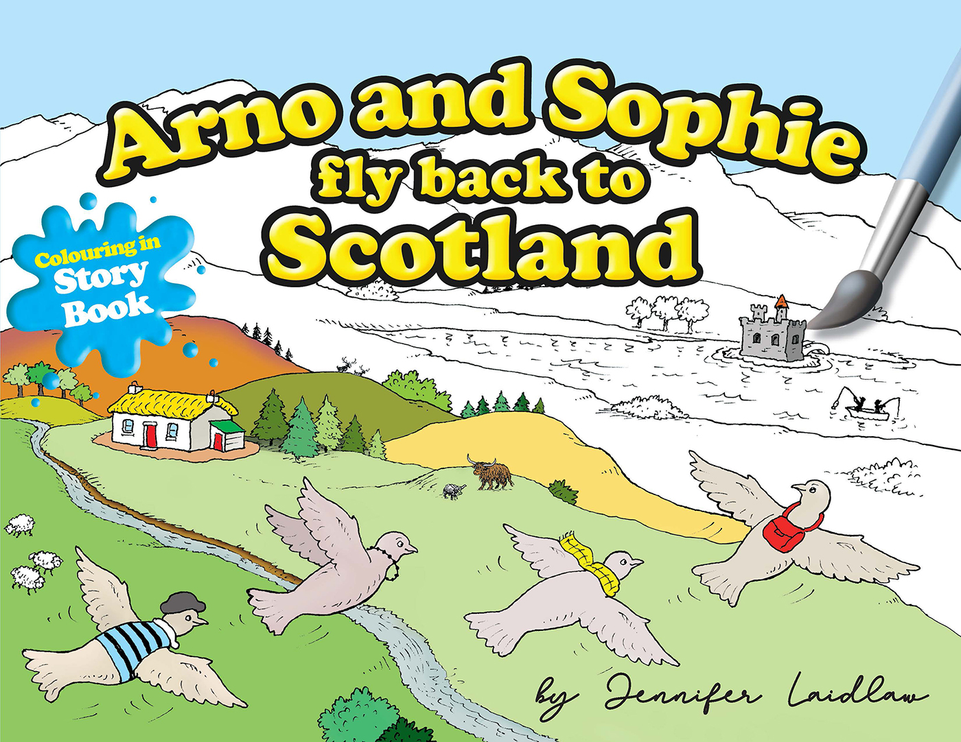 This image is the cover for the book Arno And Sophie Fly Back To Scotland